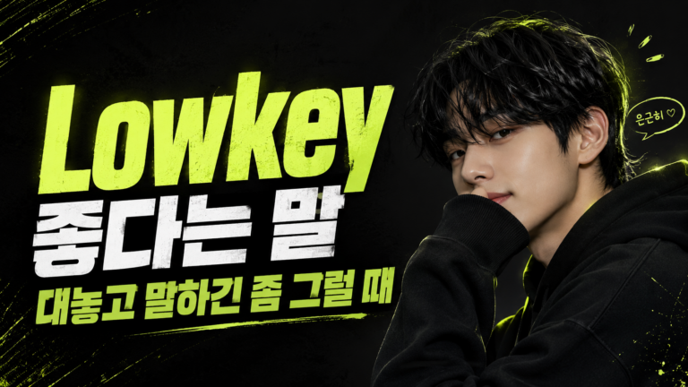 Lowkey 좋다는 말, 대놓고 말하긴 좀 그럴 때