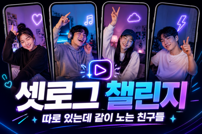 셋로그 챌린지, 따로 있는데 같이 노는 친구들