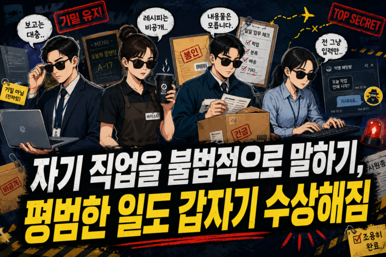 자기 직업을 불법적으로 말하기, 평범한 일도 갑자기 수상해짐