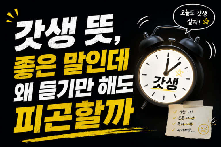 갓생 뜻, 좋은 말인데 왜 듣기만 해도 피곤할까