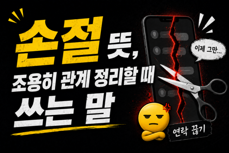 손절 뜻, 조용히 관계 정리할 때 쓰는 말