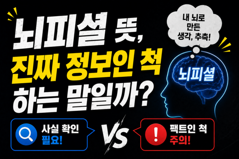 뇌피셜 뜻, 진짜 정보인 척하는 말일까?